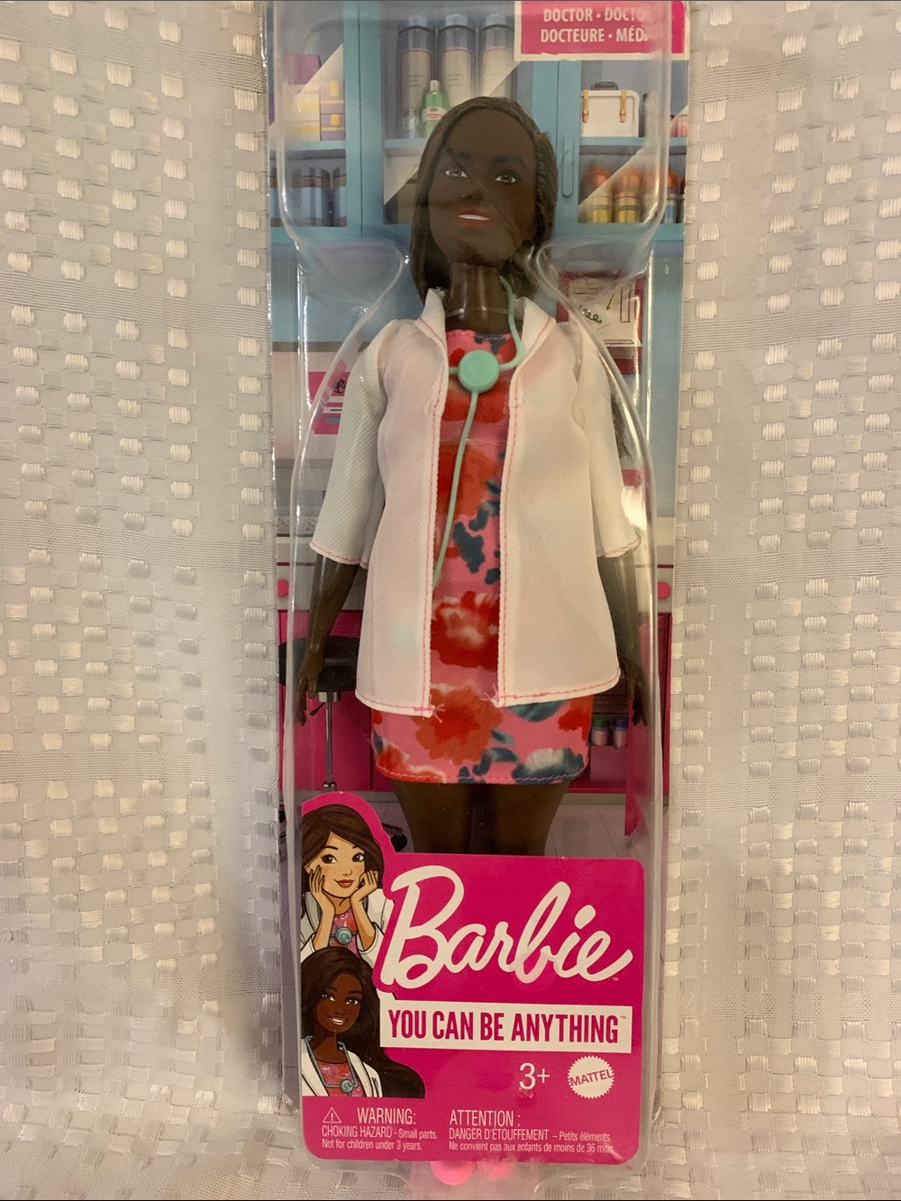 Barbie You Can Be Anything Doctor Doll in White Coat, new in box,